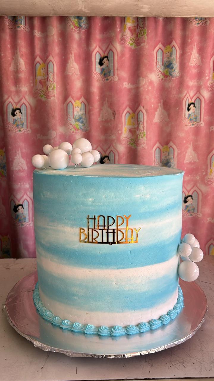 Pastel azul Happy Birthday