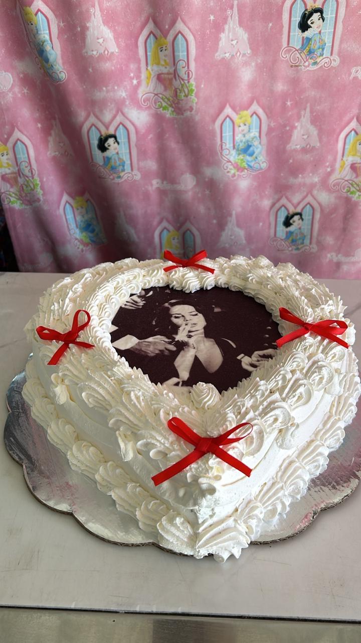 Pastel corazón foto personalizada