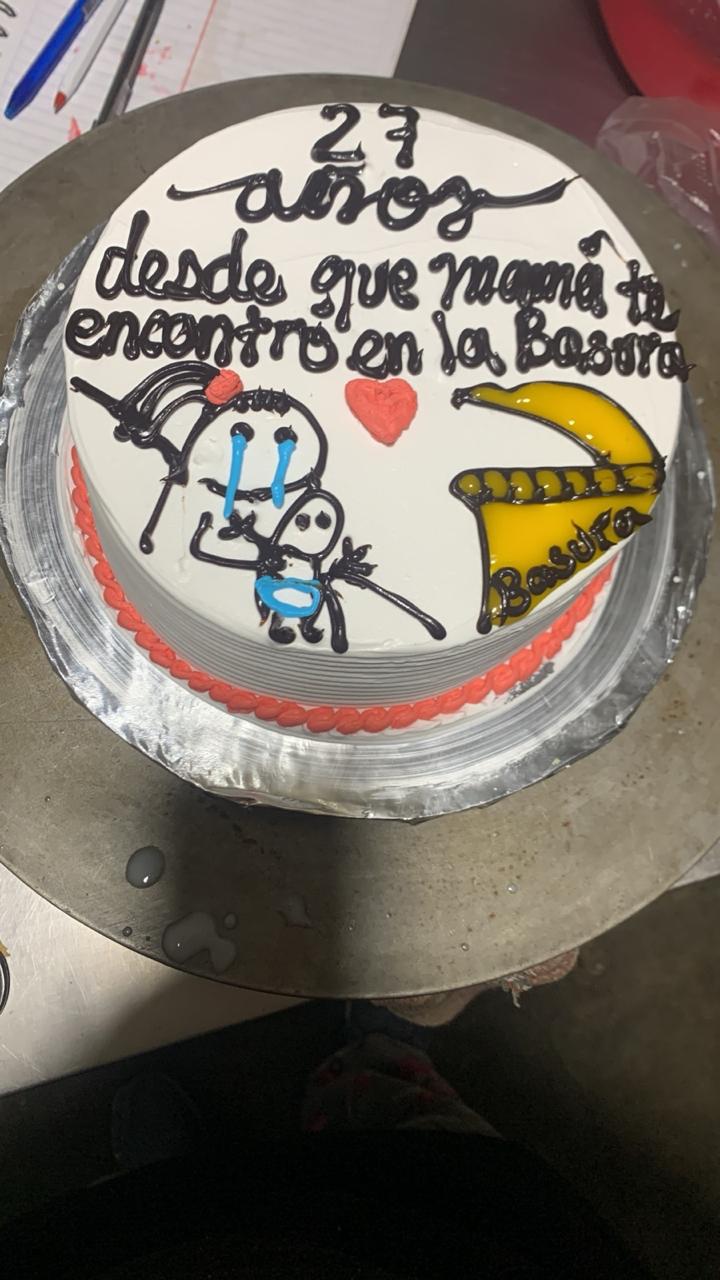 Pastel mensaje gracioso personalizado