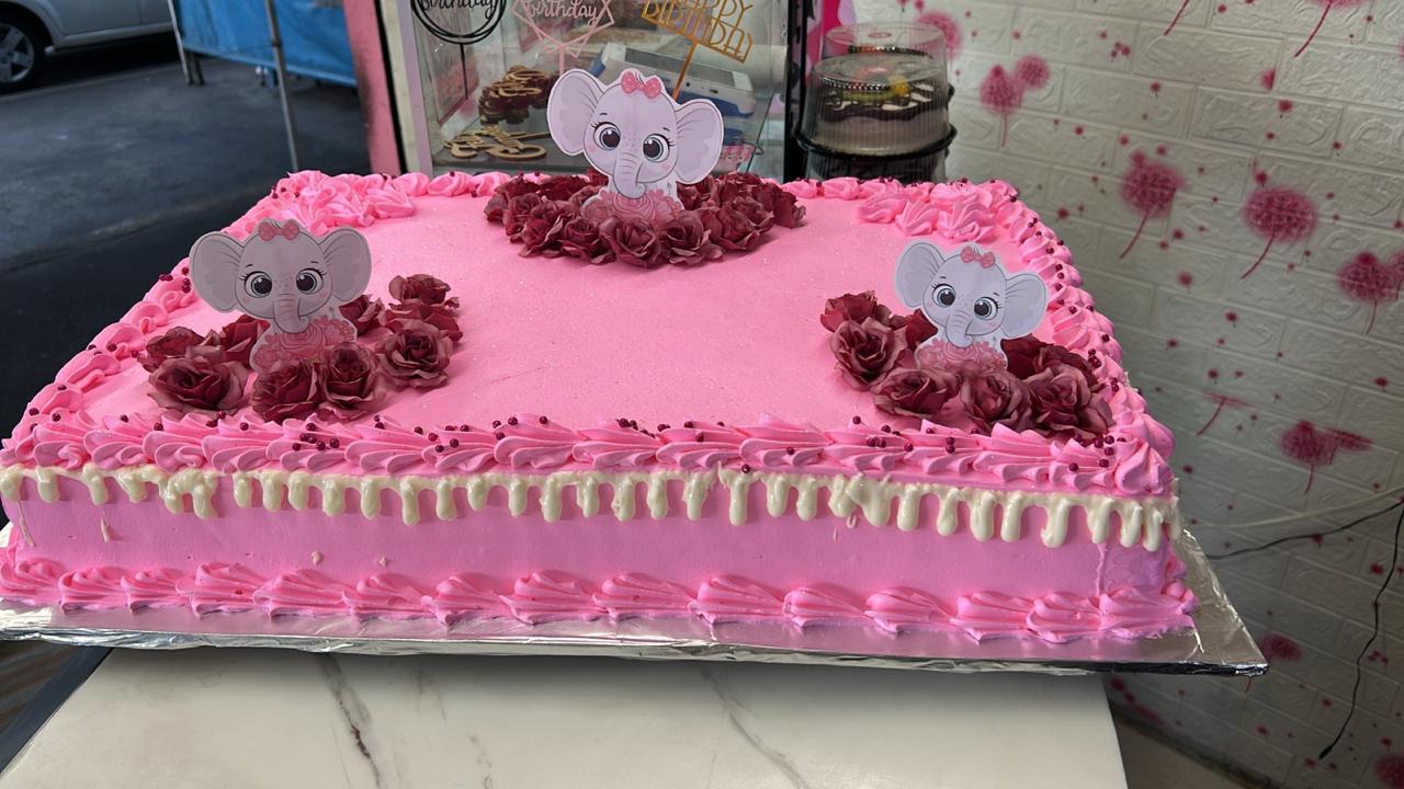 Pastel rosa elefantitas baby shower